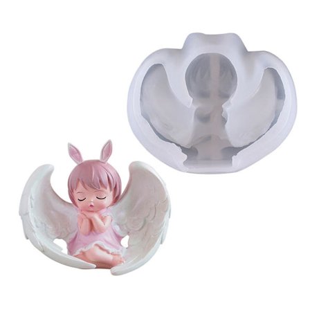 Engel Silikoneform til DIY Kagedekoration med Prinsesse Lys og Aromaterapi Gipsform