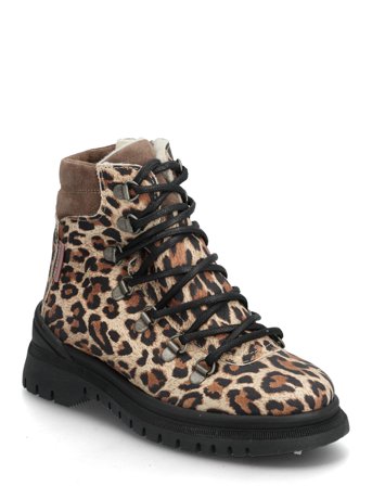 Boots - Flat - With Lace And Zip Brown ANGULUS