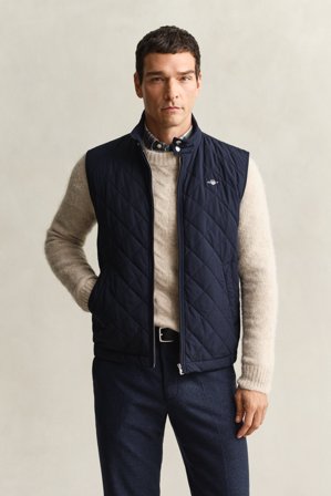 GANT Herren Gesteppte Windcheater Weste (M) Marineblau