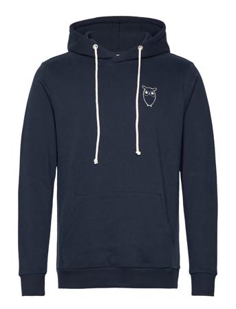 Elm Hood Small Print Owl Sweat - Go Navy Knowledge Cotton Apparel