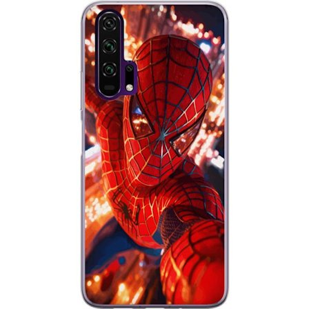 Kompatibel Mobilcover til Honor Honor 20 Pro Spider Man i intens action med funklende lys og dynamisk perspektiv i filmisk superheltestil