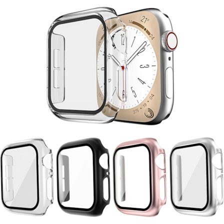 4-pak til Apple Watch Case 40mm SE Series 6 5 4 med hærdet glas