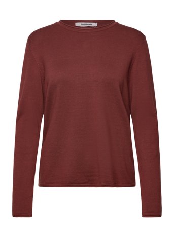 Srmarla O-Neck Roll Edge Knit Burgundy Soft Rebels