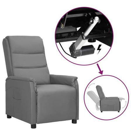 Vidaxl Reclinerfåtölj Med Uppresningshjälp Grå Konstläder Grå