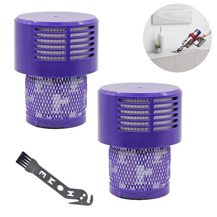 V11 Suodatin, 2 kpl Pestävä Vaihtosuodatin Mukana Puhdistusharja V11 Cyclone Animal Absolute -imurille, Korvaa