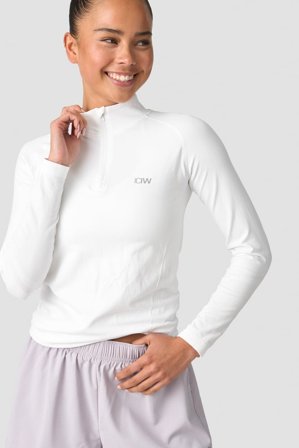 Everyday Seamless 1/4 Zip Wmn White