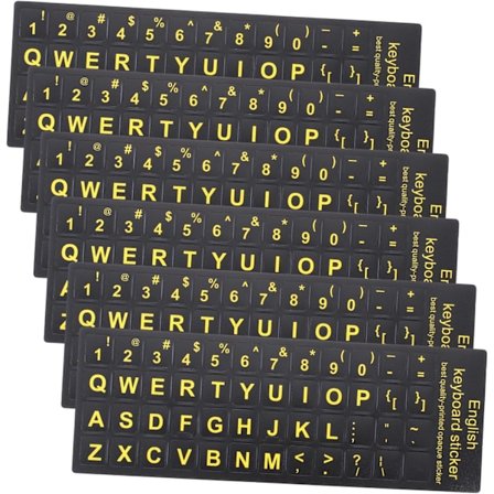 Tangentbordsdekaler för bärbar dator 6 ark Engelska bokstavsdekaler för datortangentbord