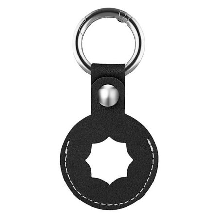 AirTags kahdeksankulmainen nahkaverhoilu - Musta