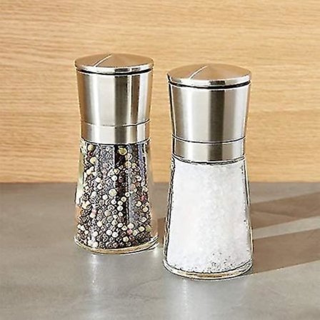 Salt- og Pepperkvern Keramisk Kvern Rustfritt Stål Glass