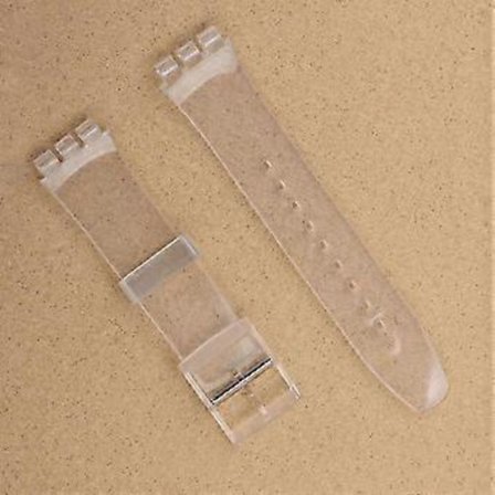 Swatch Kompatibel Silikon Klokkereim 16mm 17mm 19mm 20mm Erstatningsreim - Svart (19mm Helt transparent)