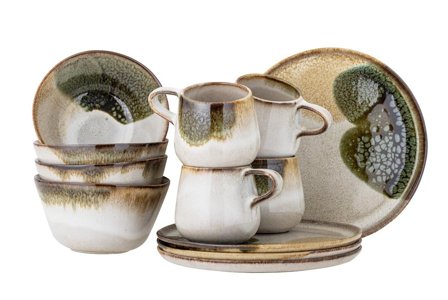 Bloomingville Jules Servisesett Grønn/Multi 12deler