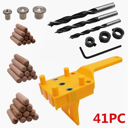 41 STK Trebearbeiding Doweling Jig Sett Trebearbeiding Punch Locator