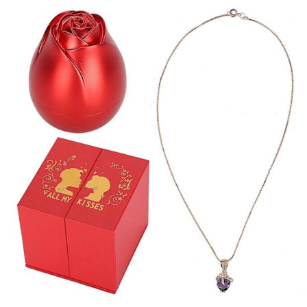 Smykkeskrin med Roseblomst - Valentinsdagsgaveeske for Ringer, Halskjeder og Øredobber[HK]