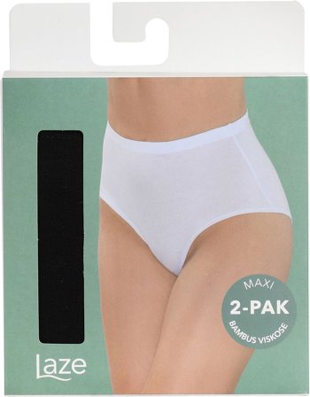 Laze Maxi Bambus Trusse 2-pak Sort 44, Tøj & Bolig, Dametrusser, Maxi Trusser