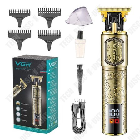 Hårklipper - TD - Genopladelig - 1500mAh - 4 klippehøjder - LED-skærm