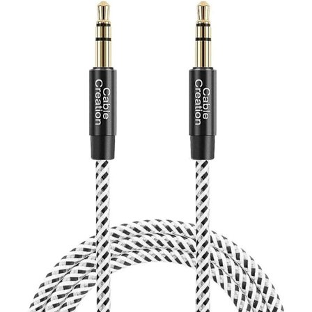 CableCreation Aux-kabel för bil, flätad 3,5 mm hane till hane stereo aux-sladd