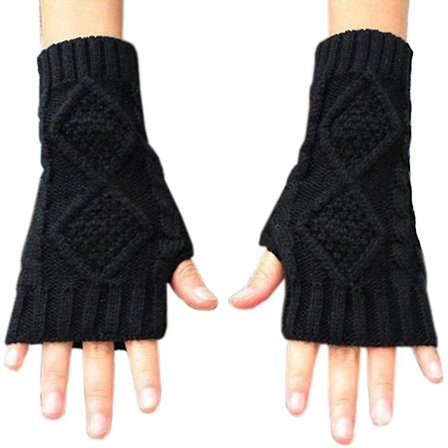 Womens Vinter Arm Varmere Varme Fingerless Hånd Heklet