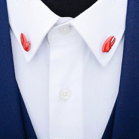 2x Rød Messing Hummer Brosjenål Bryllupsbrosje Kostymebrosje