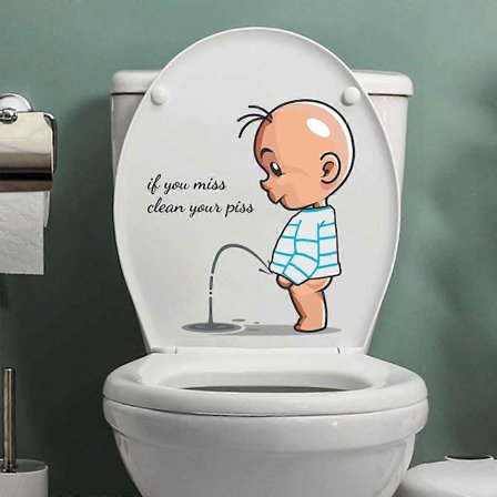 Roliga Dekaler, Vinyl Väggkonst Skylt Dekor, Avtagbara Toalettsits Citat Muraler För Toalett WC Toalettrumsdörr Sits Badrumsdekoration