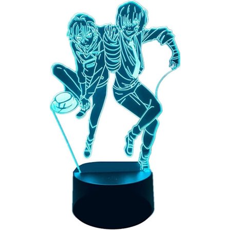 Anime 3D-lampe Bungo Stray Dogs Figur LED-illusjon nattlys for barneromdekorasjon Berøring/fjernkontroll RGB 16 fargeendringer USB-bordlampe Gaver til