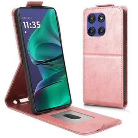 Motorola Edge 60 Stylus vertikalt flipfodral med stativ - Ros...