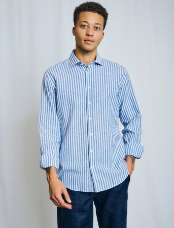 Bruun & Stengade Bs O'sullivan Casual Modern Fit Shirt - Blue - L