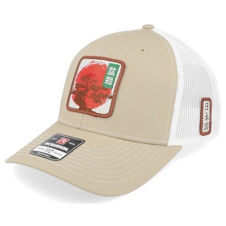 Yapan - Beige trucker Caps - Bonsai Tree 112 Split Khaki/White Trucker @ Hatstore