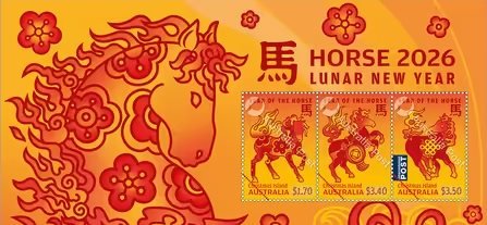 Christmas Island - Hestens år 2026 - Postfrisk miniark