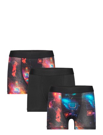 Lindex Boxer 3P Aop Ai - Black - 170