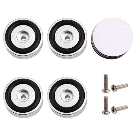 4 stk. HiFi Pladespiller Isolationsfødder Stand Højttalere Spikes Audio Pads, til Forstærker/Højttaler/Pladespiller 40X15mm Sølv