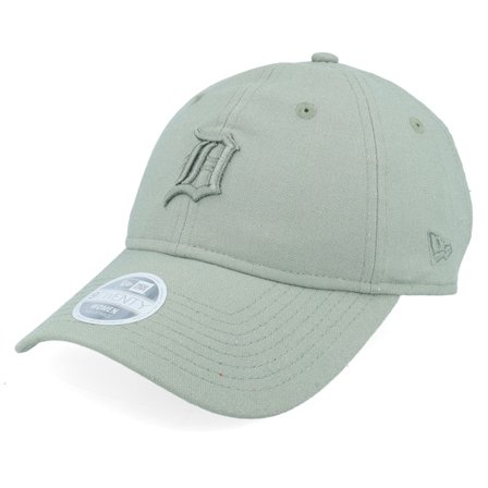 New Era - MLB Grønn unconstructed Caps - Detroit Tigers Womens Linen 9TWENTY Olive Dad Cap @ Hatstore