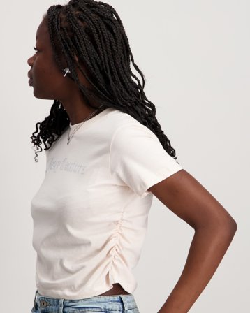 Juicy Couture Diamante Juicy Couture Ringer Tee Rose T-shirts Fille - Kids Brand Store