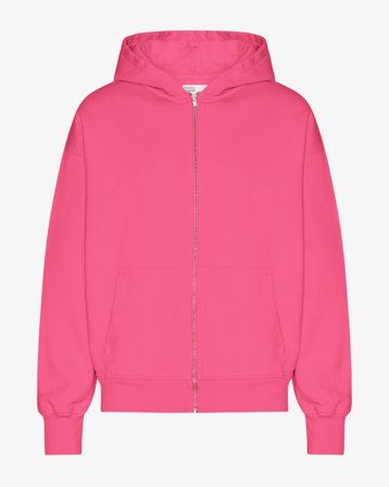 Organic Oversized Zip Hood - Bubblegum Pink XL