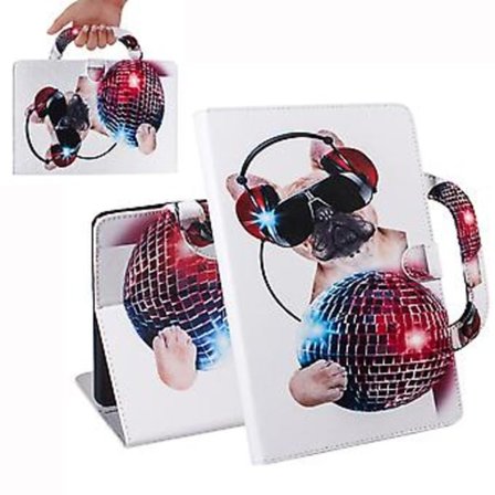 Värillinen kuviollinen nahkakotelo Huawei MediaPad M5 10:lle, valkoinen