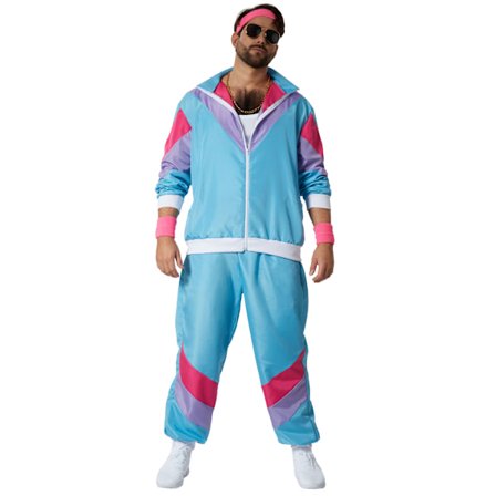 Maskeraddräkt träningsoverall retro 80- och 90-tals herr