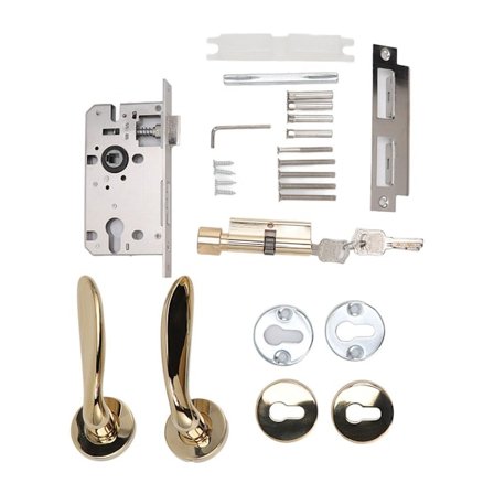 Innendørs dørhåndtak med lås for soverom, lydløs splitt dørhåndtak lås for hjem KLB