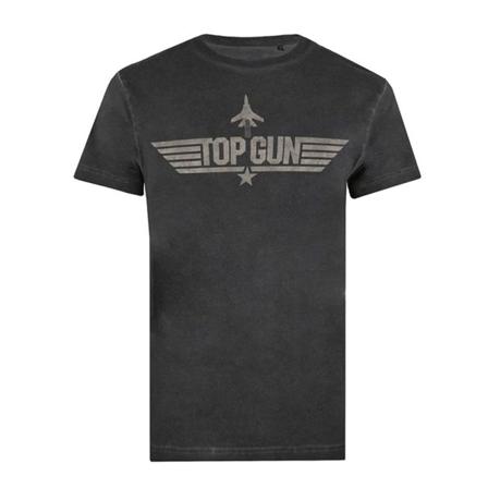 Top Gun Herr Monokrom Bomull T-shirt S Vintage Svart