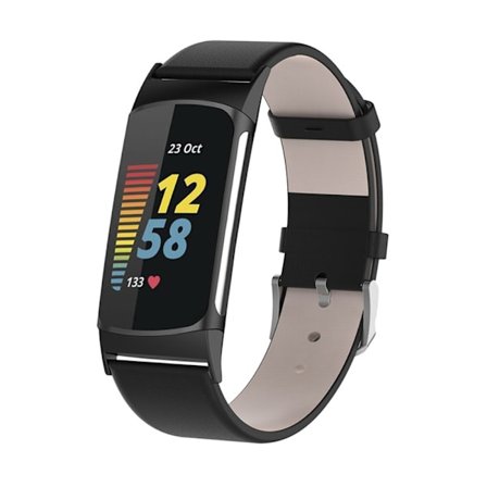 Ægte Læderrem Fitbit Charge 6 Sort