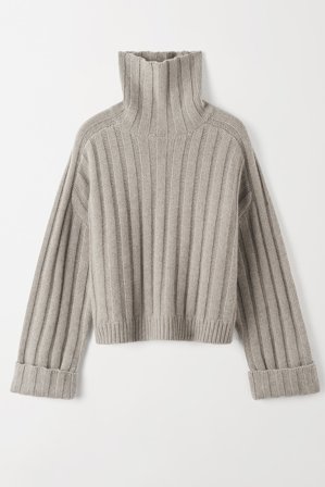Soft Goat - Ribbed Turtleneck - Women cashmere sweater - M - Greige