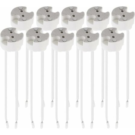 BET Sett med 10x GU5.3-sokkel - GU5.3 eller MR16-sokkel - Holder med 12V-kabel - For lyspærelampe som LED halogen spo