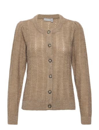 Freretta Car 1 Stickad Tröja Cardigan Beige Fransa