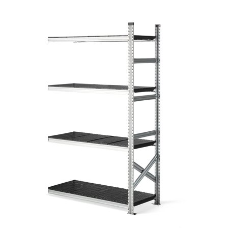 Regalsystem TRANSFORM, Anbaumodul, 1972 x 1200 x 500 mm, Kunststoff schwarz