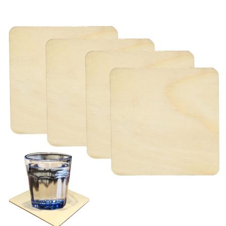 4 kpl Raaka Neliömäisiä Puupaloja, Puusta Leikattuja Neliöitä DIY-Töihin, Aluslaattoihin, Pyrografiaan, Maalaamiseen, Valokuvarekvisiittaan ja 