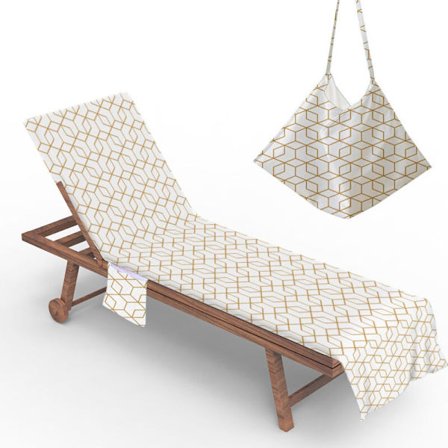 Strandhåndklæde til solseng med lommer , prikket print, sommer strandstolbetræk, langt stolhåndklædebetræk, solhåndklæder til have, udendørs