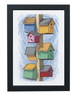 Broderipakke Bilde Fuglehus på rad - Permin