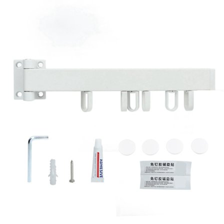 Sisäänvedettävä seinälle asennettava pyykinkuivausteline, kääntyvä, tilaa säästävä pyykkiteline parvekkeelle, valkoinen, 30 cm, 11,8 tuumaa, 