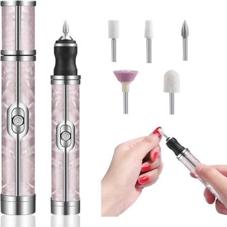 Elektrisk Neglefil til Tykke Tånegle, Neglesliber med 5 Udskiftningshoveder, Professionel 4-Hastigheds Elektrisk Tåneglefil, Kan