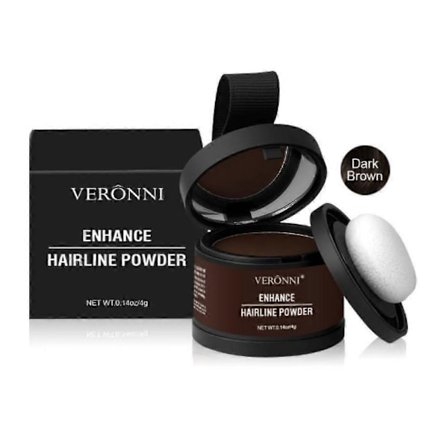VERONNI Hårfesteskulpturerende Skyggepulver, Perfekt for å Skjule Høye Panner, Skulpturere Sideburns, Konturere Hårfestet