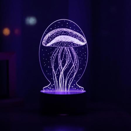 Manet med LED-sovrumslampa 3D nattlampa Manetlampa 7 färger bordslampa dimbar söt Stitch-lampa för födelsedagspresent