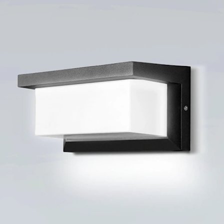 Hengda LED vegglampe 18W sensor LED IP65 utebelysning med bevegelsessensor uteplasser hager kald hvit - svart, for ind